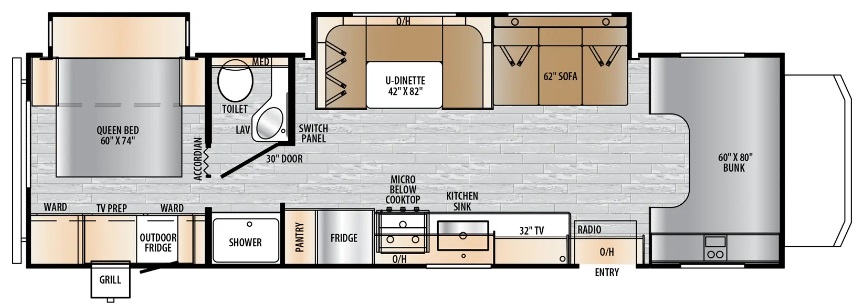 2024 EAST TO WEST RV ENTRADA 2950OK*23, , floor-plans-day image number 0